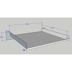 Larmier inox 50 x 44 cm de débordement