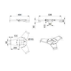 Support projecteurs jet d'eau